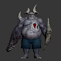 Game Monster Character Fantasy Horror Flying Object Orc Warrior 3d model