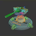 Turret Turntable Railgun Sci-fi Tower Defense Game Tower Defense Sci-fi Turret Game Turret Game Battery 3d model