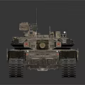 Modern Military Armored Tank With Camouflage Design Long Cannon And Tracks