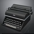 Vintage Olivetti Electronic Typewriter With Black Body Classic Keyboard And Paper Roll