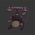 Vintage Electronic Appliance Design Featuring Retro Telephone With Classic Rotary Dial