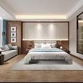 Modern Hotel Guest Room With King Size Bed Nightstands Sofa Large Window And Wooden Flooring