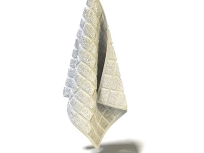 Soft Light Beige Towel With Diamond Pattern For Daily Household Use 3d model