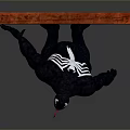 Venom 3D Sculpture Climbing On Red Brick Wall With Textured Surface