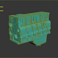 Turquoise Weapon Mechanical Component 3D Model Design With Detailed Structural Features