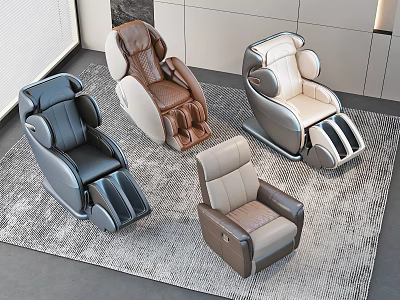 Multiple Modern Leather Massage Chairs In Various Colors For Living Room 3d model
