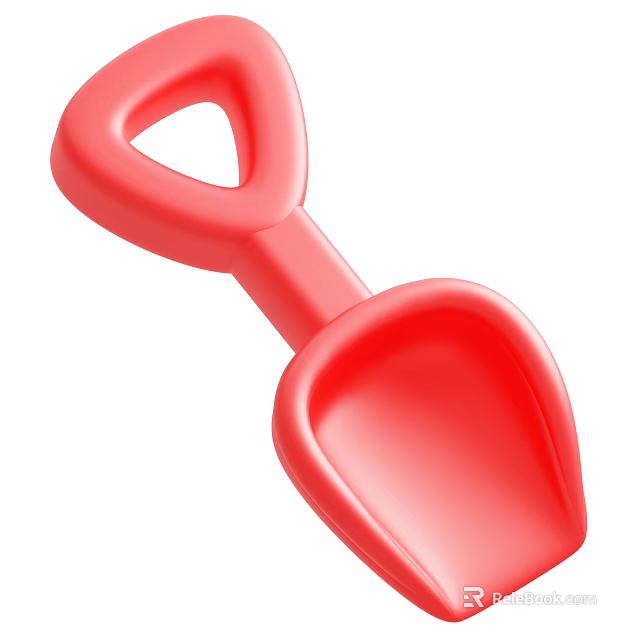 Red Plastic Toy Shovel For Children Outdoor Sand Play Activities 3d model 