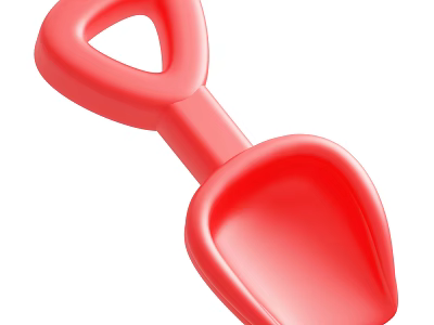 Red Plastic Toy Shovel For Children Outdoor Sand Play Activities 3d model