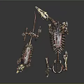 Animal Organ Structure Display With Large And Small Skeleton Models Anatomical Features 3d model