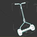 Red And White Manual Lawn Mower With Black Handles And Wheels For Garden Maintenance