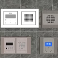 Smart Digital Doorbell System With Control Panel Time Display And Wall Mounted Wood White Design