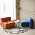 Modern Lazy Sofa Sofa Stool Side Corner Single Person Sofa 3d model