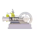 Industrial Equipment Featuring Yellow Valves Pipes And Silver Mechanical Body Structure