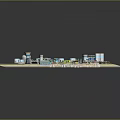 Cartoon Style Theme Park Scene With Fun Attractions Colorful Buildings And Green Areas