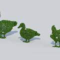 Topiary Bushes Animal Shaped Decorative Garden Shrubs With Small White Flowers