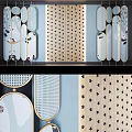 Modern Decorative Screens With Panda Patterns Star Designs And Mirror Elements 3d model