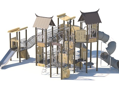 Observation deck slide combination slide crawl amusement park children's playground amusement park amusement sketch 3d model