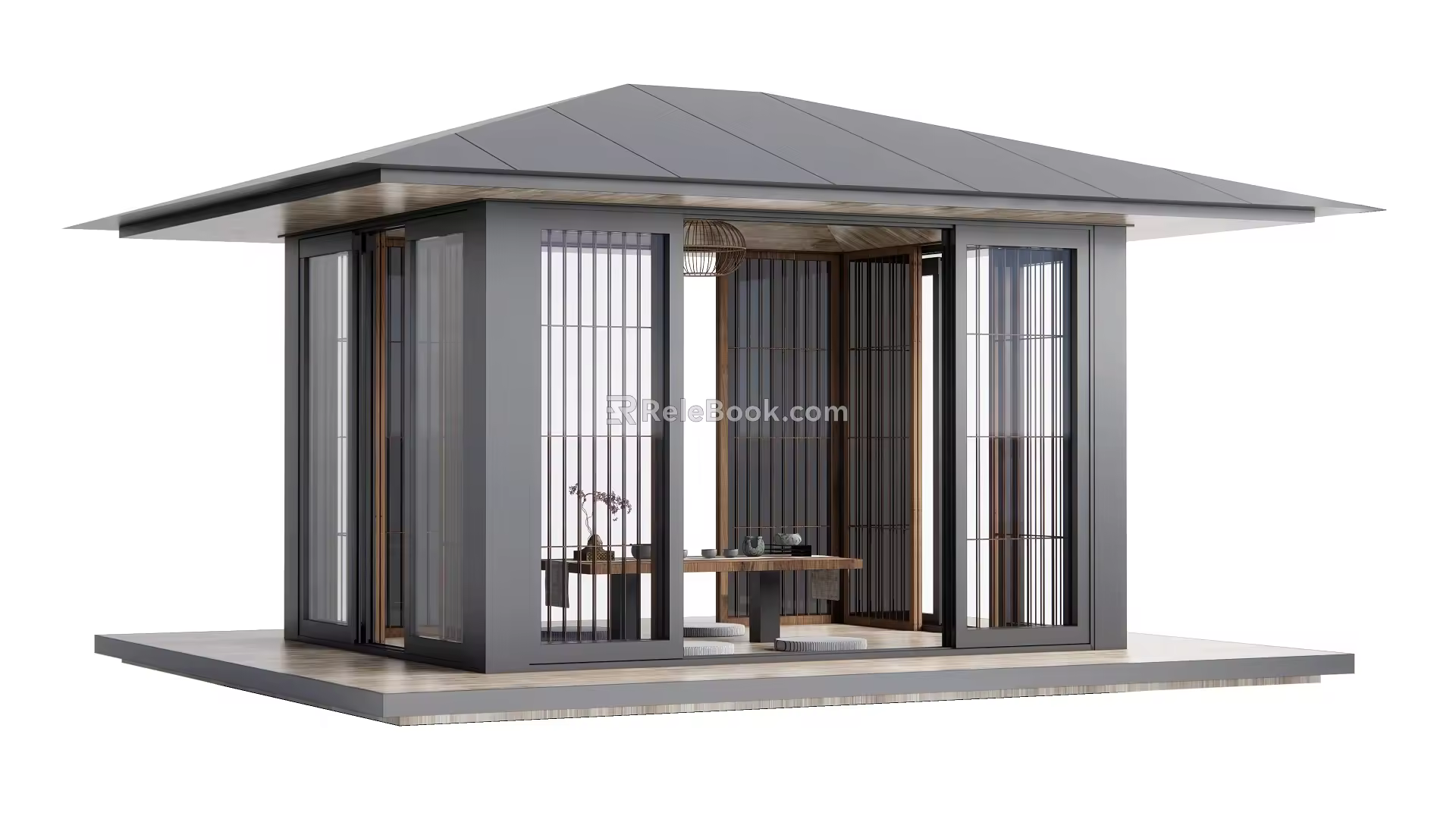 Japanese-style pavilion 3d model