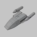 Futuristic Defiant Spaceship Concept With MIL1801 Label And Aerodynamic Design
