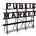 Outdoor Public Market Billboard With Metal Support Frame Structure Design
