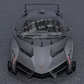 Black Lamborghini Sports Car With Aerodynamic Design Sharp Lines And Large Rear Spoiler