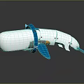 Bionic Whale Robot With Blue Fins For Underwater Marine Research Missions