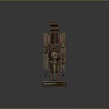 Vintage Rusted Military Tank With Front Shovel Cannon And Tracks