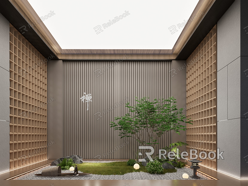 Modern Landscape Sketch Courtyard Landscape Sketch Plant Landscape Elk Sculpture Landscape Tree Flowers and Plants Shrubs Greenery Indoor Plants Landscaping model