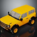 Yellow Off-Road SUV With Rugged Styling Black Rims And Modern Retro Design