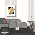 Modern sofa coffee table combination 3d model