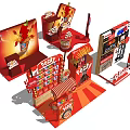 Vibrant Pocky and Vidi Retail Display Stands with Promotional Booths Design
