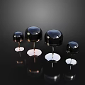 Modern Black Spherical Table Lamps With Metal Base And Reflection Effect 3d model