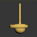 Shiny Golden Curved Decorative Object With Crescent End And Pin Base