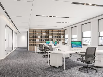 Modern public office area 3d model