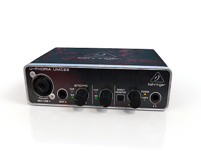 Behringer UMC22 USB Audio Interface With XLR Input And Control Knobs 3d model