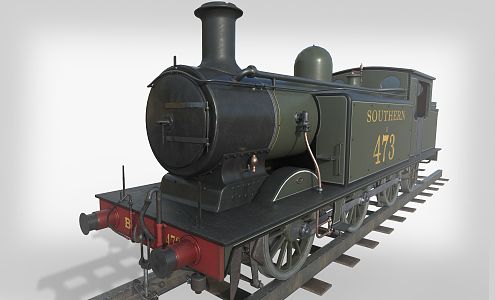 Steam locomotive machine mechanical locomotive train steam locomotive rail vehicle retro 3d model