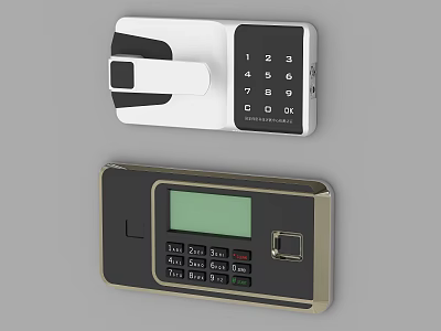 Smart Electronic Door Handle With Digital Keypad And Fingerprint Scanner 3d model