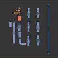 Industrial Logistics Sorting System With Conveyor Belts Automated Equipment And Blue Fences
