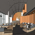 Modern reception area sales department 3d model
