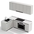 Modern Kitchen Design With Upper Lower Cabinets Countertop Sink Stove And Oven