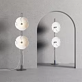 Elegant Flower Shaped Floor Lamp With White Shades And Metal Stand In Contemporary Interior