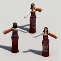 Three-Shading Two-Shading Ethnic Minority Female Tibetan Female Girl Beauty National Style Martial Arts Fairy Style Legendary Style Hand-painted Characters 3d model