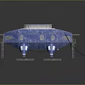 Blue Metallic Modular Structure Design With Support Legs Platforms And Ladders