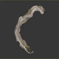 Winding Terrain Model With White Path Green Vegetation Brown Land And Gray Background