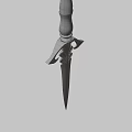 Decorative Medieval Sword With Silver Engraved Blade Feathered Hilt Guard And White Wrapped Handle