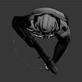 Futuristic Armored Human Warrior Character Standing With Tactical Weapon And Gear