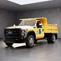 Yellow Heavy Duty Dump Truck With 76 Logo And Cargo Bed Design