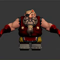 One Eyed Bearded Game Movie Character With Red Vest Yellow Pants And Metal Boots