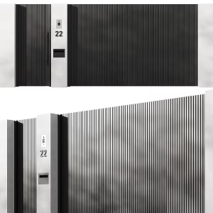 Modern villa gate courtyard gate 3d model