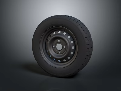 High Quality Car Tire With Wheel Rim Automotive Parts For Vehicles 3d model